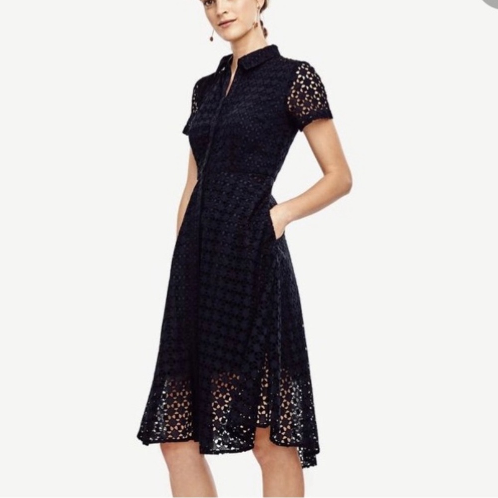 Ann Taylor Eyelet Flare Shirtdress